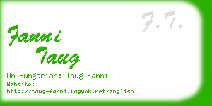 fanni taug business card